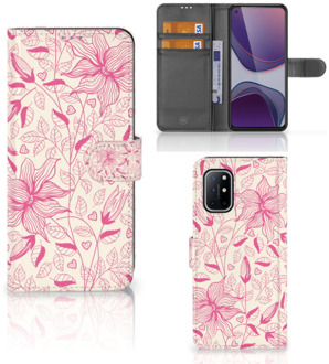 B2Ctelecom Telefoon Hoesje OnePlus 8T Magnet Case Pink Flowers