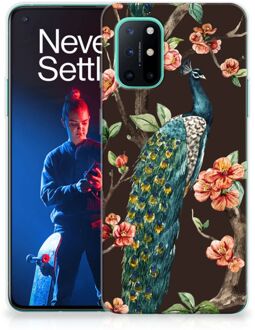 B2Ctelecom Telefoon Hoesje OnePlus 8T Siliconen Back Cover Pauw met Bloemen