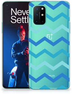 B2Ctelecom Telefoon Hoesje OnePlus 8T Siliconen Back Cover Zigzag Blauw