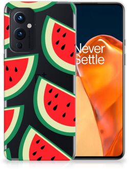 B2Ctelecom Telefoon Hoesje OnePlus 9 Hoesje Bumper Doorzichtig Watermelons