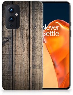 B2Ctelecom Telefoon Hoesje OnePlus 9 Leuk TPU Back Cover Steigerhout