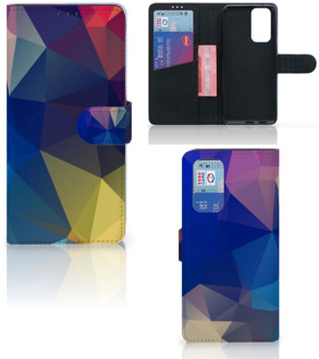 B2Ctelecom Telefoon Hoesje OnePlus 9 Pro Bookcase Polygon Dark