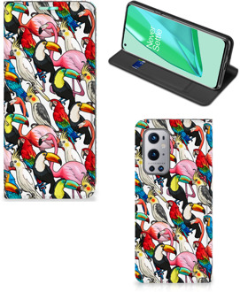 B2Ctelecom Telefoon Hoesje OnePlus 9 Pro Bookcover Case Birds