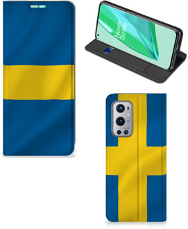 B2Ctelecom Telefoon Hoesje OnePlus 9 Pro Flipcase Zweedse Vlag