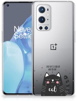 B2Ctelecom Telefoon Hoesje OnePlus 9 Pro Mobiel Case Cat Good Day