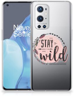 B2Ctelecom Telefoon Hoesje OnePlus 9 Pro Siliconen Back Cover Transparant Boho Stay Wild