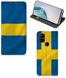 B2Ctelecom Telefoon Hoesje OnePlus Nord N10 5G Flipcase Zweedse Vlag