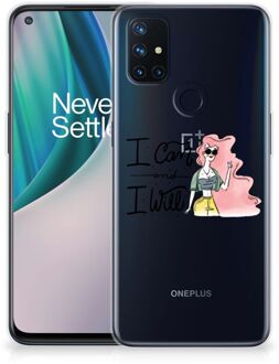 B2Ctelecom Telefoon Hoesje OnePlus Nord N10 5G Hoesje met Tekst i Can