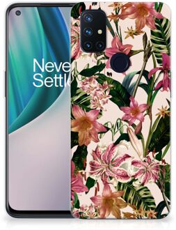 B2Ctelecom Telefoon Hoesje OnePlus Nord N10 5G Leuk TPU Back Case Bloemen