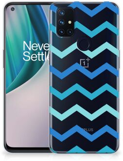 B2Ctelecom Telefoon Hoesje OnePlus Nord N10 5G Siliconen Back Cover Zigzag Blauw