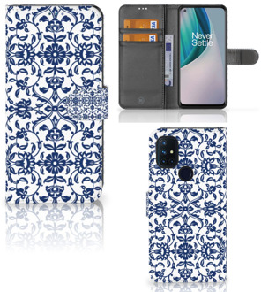 B2Ctelecom Telefoon Hoesje OnePlus Nord N10 Book Case Flower Blue