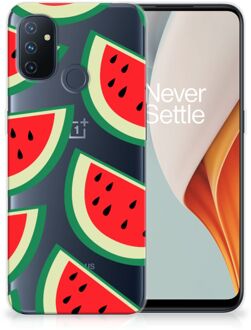 B2Ctelecom Telefoon Hoesje OnePlus Nord N100 Hoesje Bumper Doorzichtig Watermelons