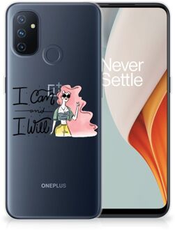 B2Ctelecom Telefoon Hoesje OnePlus Nord N100 Hoesje met Tekst i Can