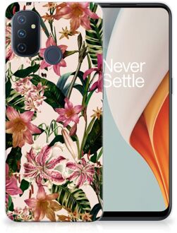 B2Ctelecom Telefoon Hoesje OnePlus Nord N100 Leuk TPU Back Case Bloemen