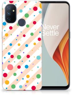 B2Ctelecom Telefoon Hoesje OnePlus Nord N100 Leuk TPU Back Cover Dots