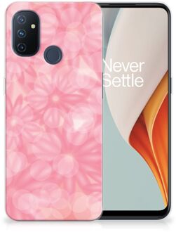 B2Ctelecom Telefoon Hoesje OnePlus Nord N100 Silicone Back Case Lente Bloemen