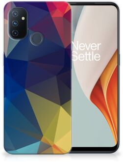 B2Ctelecom Telefoon Hoesje OnePlus Nord N100 Siliconen Back Cover Polygon Dark