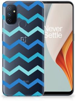 B2Ctelecom Telefoon Hoesje OnePlus Nord N100 Siliconen Back Cover Zigzag Blauw