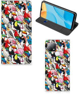 B2Ctelecom Telefoon Hoesje OPPO A15 Bookcover Case Birds