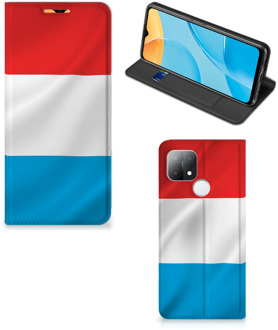 B2Ctelecom Telefoon Hoesje OPPO A15 Flip Cover Luxemburgse Vlag