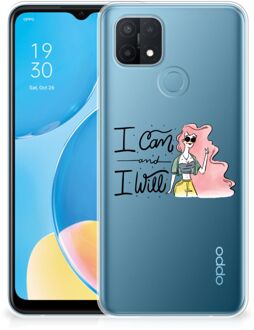 B2Ctelecom Telefoon Hoesje OPPO A15 Hoesje met Tekst i Can