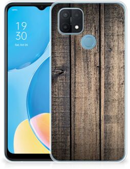 B2Ctelecom Telefoon Hoesje OPPO A15 Leuk TPU Back Cover Steigerhout