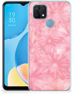 B2Ctelecom Telefoon Hoesje OPPO A15 Silicone Back Case Lente Bloemen