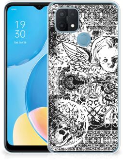 B2Ctelecom Telefoon Hoesje OPPO A15 Silicone Back Case Skulls Angel