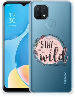 B2Ctelecom Telefoon Hoesje OPPO A15 Siliconen Back Cover Transparant Boho Stay Wild