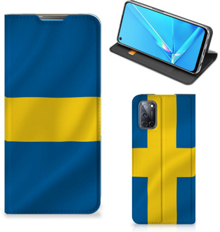 B2Ctelecom Telefoon Hoesje OPPO A52 | A72 Flipcase Zweedse Vlag