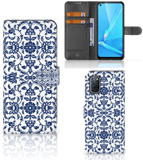 B2Ctelecom Telefoon Hoesje OPPO A72 | OPPO A52 Book Case Flower Blue