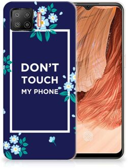 B2Ctelecom Telefoon Hoesje OPPO A73 4G Leuk TPU Back Case Flowers Blue Don't Touch My Phone