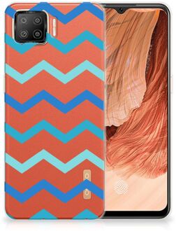 B2Ctelecom Telefoon Hoesje OPPO A73 4G Siliconen Back Cover Zigzag Blauw