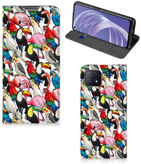 B2Ctelecom Telefoon Hoesje OPPO A73 5G Bookcover Case Birds