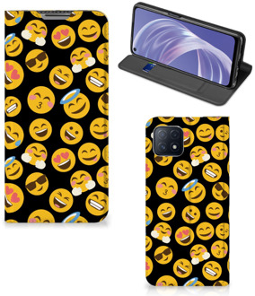 B2Ctelecom Telefoon Hoesje OPPO A73 5G Flip Cover Emoji