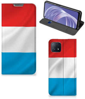 B2Ctelecom Telefoon Hoesje OPPO A73 5G Flip Cover Luxemburgse Vlag