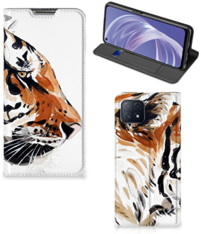 B2Ctelecom Telefoon Hoesje OPPO A73 5G Hoesje met Tekst Tiger