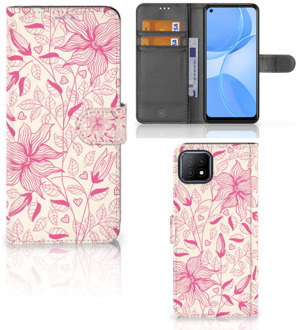 B2Ctelecom Telefoon Hoesje OPPO A73 5G Magnet Case Pink Flowers