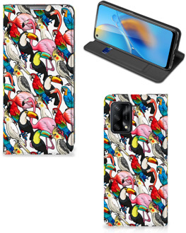 B2Ctelecom Telefoon Hoesje OPPO A74 4G Bookcover Case Birds