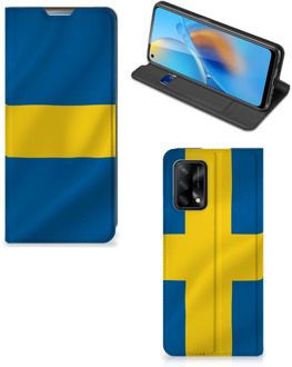 B2Ctelecom Telefoon Hoesje OPPO A74 4G Flipcase Zweedse Vlag