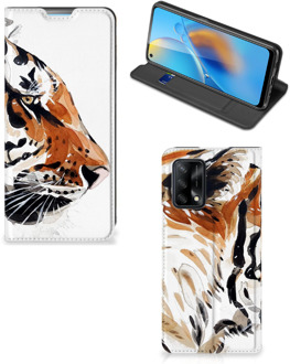 B2Ctelecom Telefoon Hoesje OPPO A74 4G Hoesje met Tekst Tiger