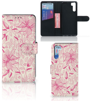 B2Ctelecom Telefoon Hoesje OPPO A91 | Reno3 Magnet Case Pink Flowers