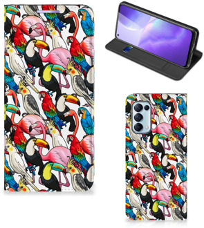 B2Ctelecom Telefoon Hoesje OPPO Find X3 Lite Bookcover Case Birds