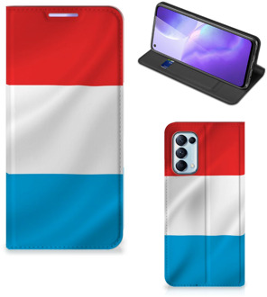 B2Ctelecom Telefoon Hoesje OPPO Find X3 Lite Flip Cover Luxemburgse Vlag