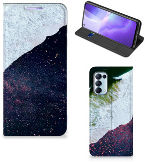 B2Ctelecom Telefoon Hoesje OPPO Find X3 Lite Flip Cover Sea in Space