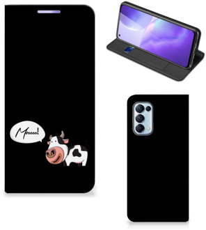 B2Ctelecom Telefoon Hoesje OPPO Find X3 Lite Flipcover Cow Gepersonaliseerd Cadeau