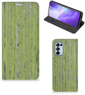 B2Ctelecom Telefoon Hoesje OPPO Find X3 Lite Wallet Case Green Wood