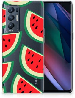 B2Ctelecom Telefoon Hoesje OPPO Find X3 Neo Hoesje Bumper Doorzichtig Watermelons