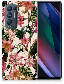 B2Ctelecom Telefoon Hoesje OPPO Find X3 Neo Leuk TPU Back Case Bloemen