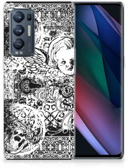 B2Ctelecom Telefoon Hoesje OPPO Find X3 Neo Silicone Back Case Skulls Angel